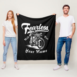 Couverture Polaire Ajouter le nom Fearless Wild Free Motorcycle