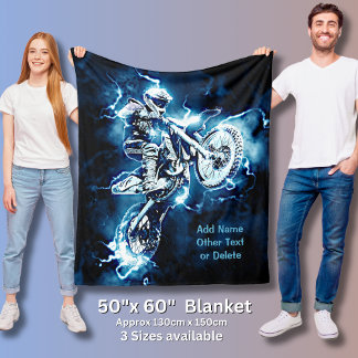Couverture Polaire Ajouter le texte du nom (ou supprimer) Motocross d