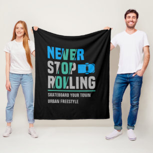 Couverture Polaire Ajouter Nom Ville Texte Patinage Ne jamais arrêter