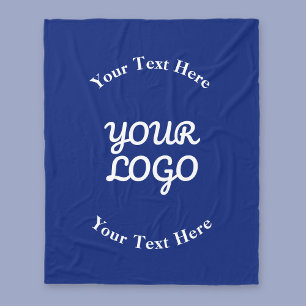 Couverture Polaire Ajouter un logo bleu foncé marine et blanc avec bo