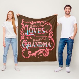Couverture Polaire Ajouter Un Nom Aime Être Appelé Grand-Mère Grand-M