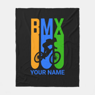 Couverture Polaire Ajouter un nom ou un texte BMX Bike Rider Orange B