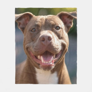 Couverture Polaire Ajouter une Personnaliser photo Pit Bull