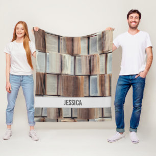 Couverture Polaire Ajouter votre nom Ouvert Livres Motif