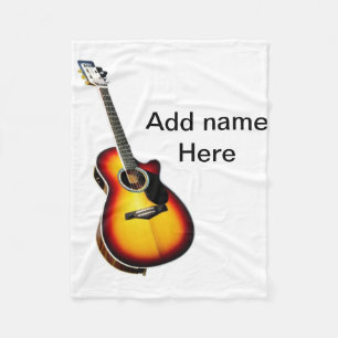 Couverture Polaire Ajouter votre nom texte brun acoustique guitare éd