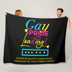 Couverture Polaire Ajouter Votre Texte, Chargement Gay pride, Rose Bl