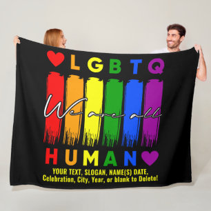 Couverture Polaire Ajouter Votre Texte, Nous Sommes Tous Humains LGBT