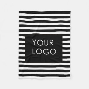 Couverture Polaire Ajoutez Votre Logo Personnalisé Business Chic Blac