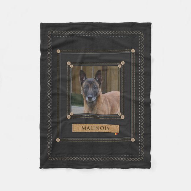 Couverture Polaire Ajoutez votre photo Malinois - berger belge (Devant)