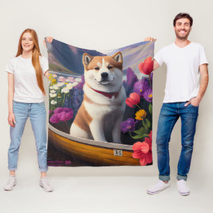 Couverture Polaire Akita Dog sur une pagaie : Une chaussettes d'avent