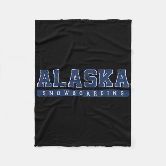 Couverture Polaire Alaska Snowboard Blue Vintage (Devant)