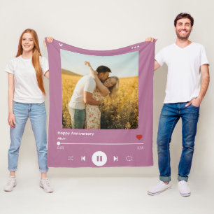 Couverture Polaire Album photo de chanson d'anniversaire de mariage 4