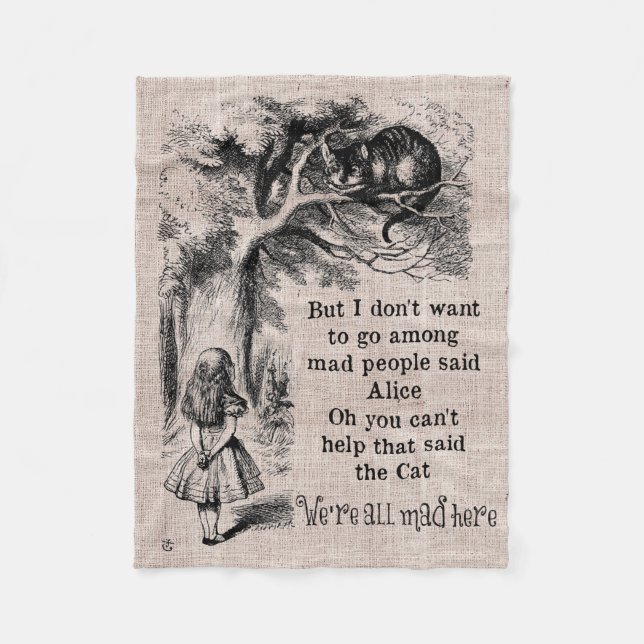 Couverture Polaire Alice au pays des merveilles ; Chat de Cheshire (Devant)