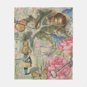 Couverture Polaire Alice Chat du Cheshire Jardin de l'Arbre Wonderlan