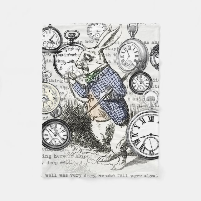 Couverture Polaire Alice de lapin blanc au pays des merveilles (Devant)