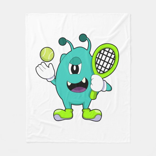 Couverture Polaire Alien à Tennis avec raquette de tennis (Devant)