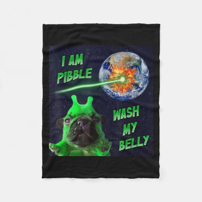 Couverture Polaire Alien Bble Funny Brainrot Dog Meme Space I Am Bble (Devant)
