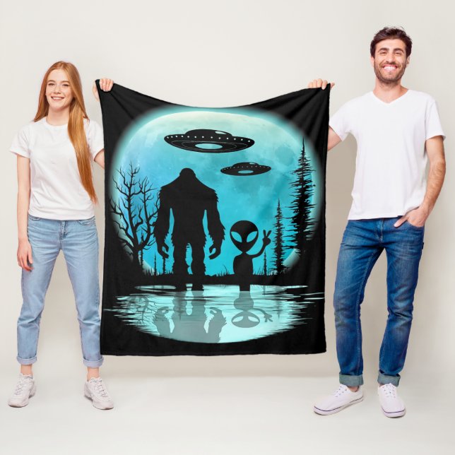 Couverture Polaire Alien UFO Bigfoot (En situation)