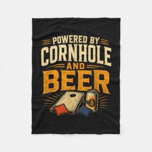 Couverture Polaire Alimenté par cornhole et bière drôle de tailgate