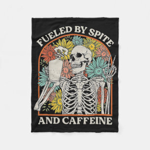 Couverture Polaire Alimenté Par Spite Et Caffeine Skeleton Halloween