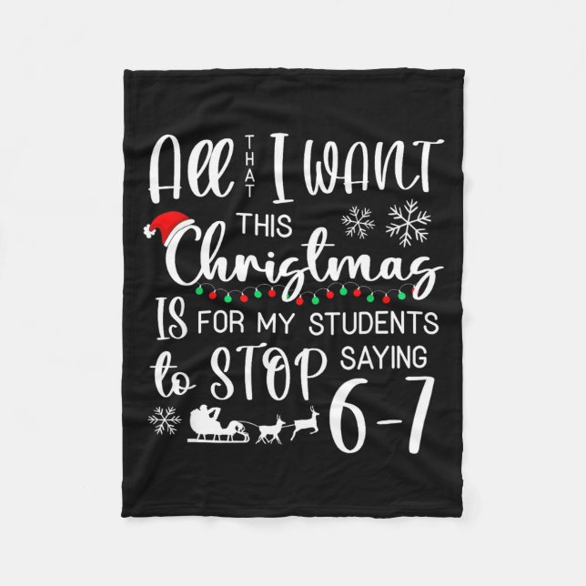 Couverture Polaire All That I Want This Christmas Is Students Stop Sa (Devant)