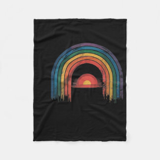 Couverture Polaire Allée de sensibilisation Rainbow Vintage