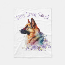 Couverture Polaire Allemand Berger Chien Maman Floral