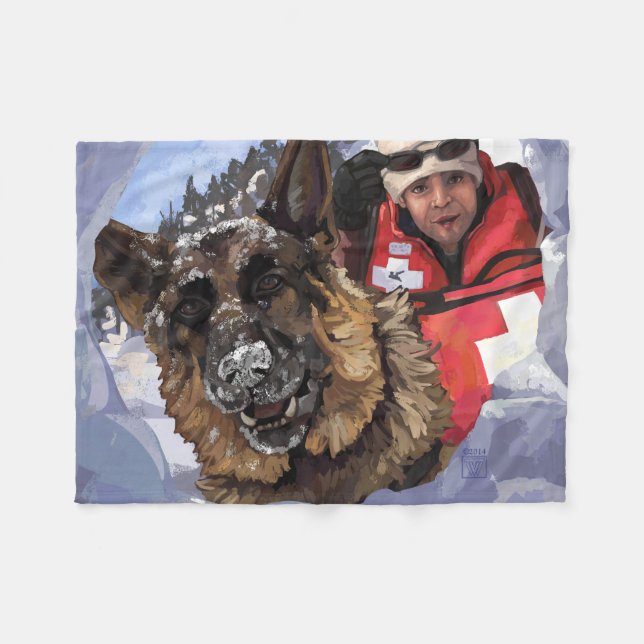 Couverture Polaire Allemand Shepard Recherche et Secourt dans la neig (Devant (Horizontal))