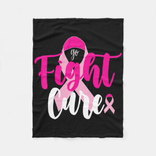 Couverture Polaire Allez combattre Cure Rose Ruban Sensibilisation au