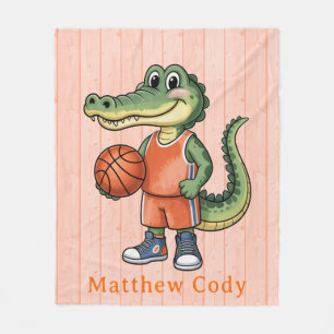 Couverture Polaire Alligator Basketball fête d'anniversaire pour les 
