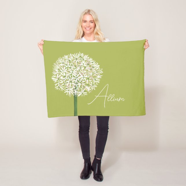 Couverture Polaire  Allium Flower Botanical Art | Elegant Flora (En situation)