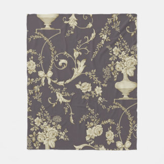 Couverture Polaire Allover fleurs multi-motifs ornement Parement sans