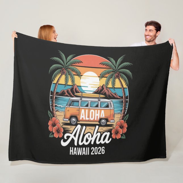 Couverture Polaire Aloha Hawaï 2026 (En situation)