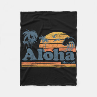 Couverture Polaire Aloha Hawaii Vintage Plage Été Surf 70s Rétro