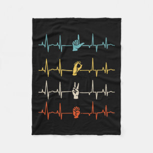 Couverture Polaire Alphabet American Sing Langue Asl Enseignant Coeur