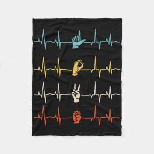 Couverture Polaire Alphabet Asl Langue Des Signes Américaine Professe