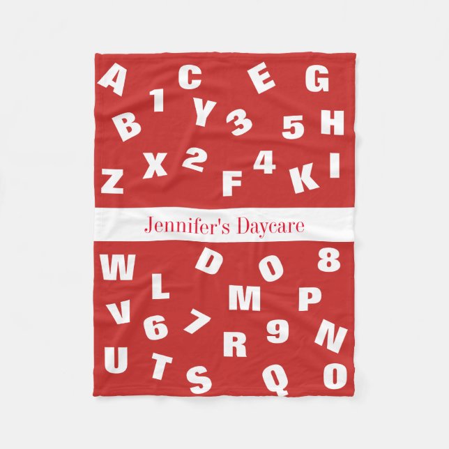 Couverture Polaire Alphabet de garderie personnalisé (Devant)