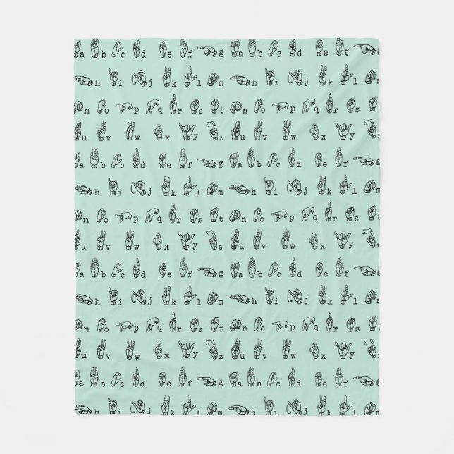 Couverture Polaire Alphabet de langue des signes américaine de //de (Devant)