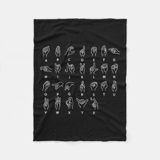 Couverture Polaire Alphabet de langue Sourd Mute Asde Sourd Sensibili