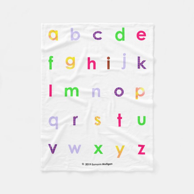 Couverture Polaire Alphabet Lettres Coques inférieures (Devant)