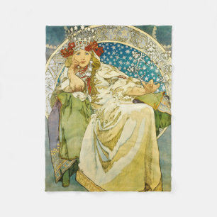 Couverture Polaire Alphonse Mucha Princess Hyacinth Art Nouveau