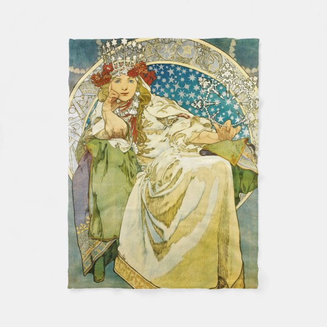 Couverture Polaire Alphonse Mucha Princess Hyacinth Art Nouveau (Devant)