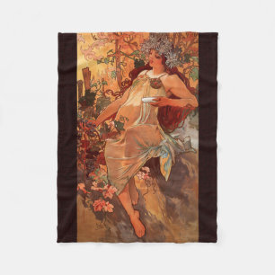 Couverture Polaire Alphonse Mucha, Quatre Saisons, Automne