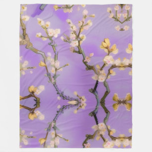 Couverture Polaire Amandiers violets, Art inspiré Gogh, Art Nouveau