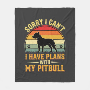 Couverture Polaire Amant de Chien de Crépuscule Vintage Plans Pitbull