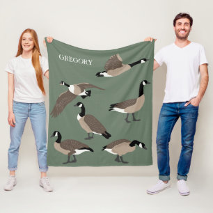 Couverture Polaire Amateurs d'oiseaux Canada Oies Illustration person