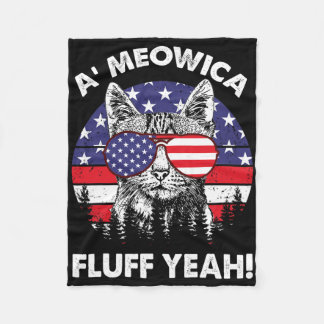 Couverture Polaire A'meowica Fluff Ouais Patriotique Américain 4 Juil