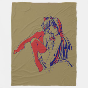 Couverture Polaire Américain Manga Neko Catgirl Kawaii Anime