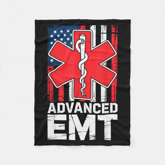 Couverture Polaire American Flag Advanced Emt Aemt Medical Technician (Devant)