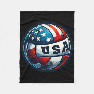Couverture Polaire American Flag Volleyball Basketball Patriotique Us